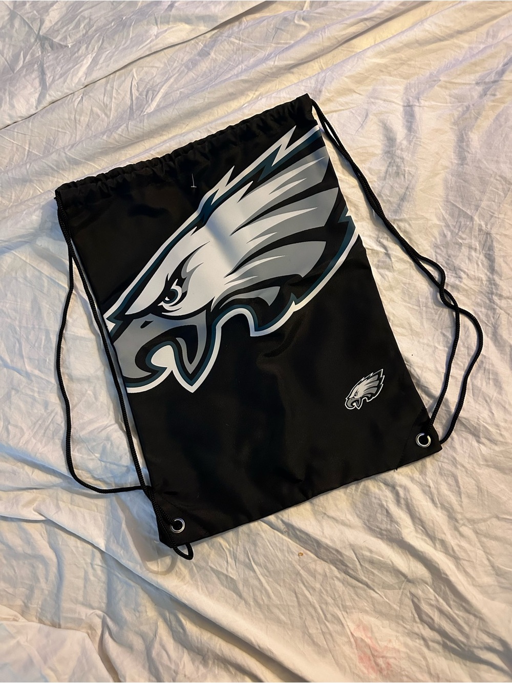 Philadelphia Eagles Black Drawstring Gym Bag